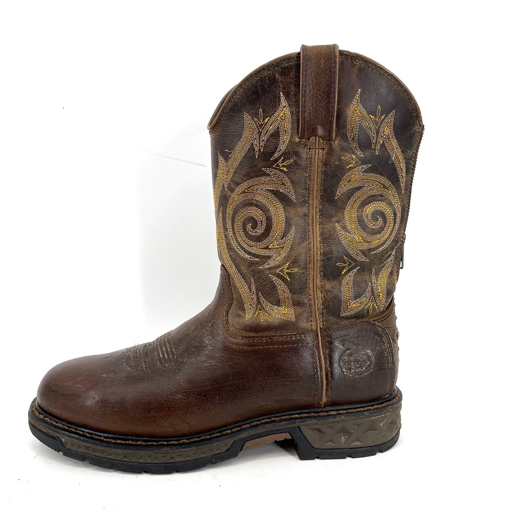 Georgia Boot Men's 11 Inch Work Brown Leather Square Toe Western Boots Size 11W